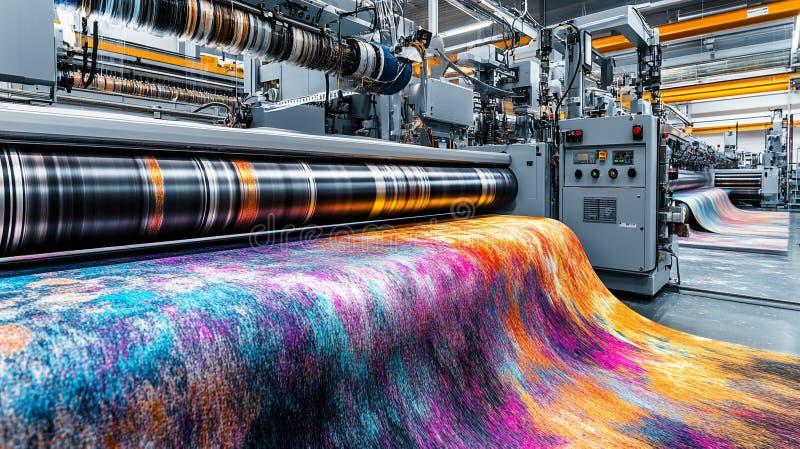 Colorful carpet production